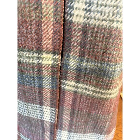 Vintage Pastel Plaid Fringe Scarf British Hong Kong Vintage 1980s Wool Blend - Picture 5 of 5